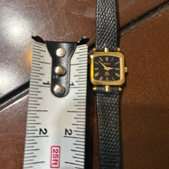 Gucci Vintage Gold-Plated Square Stack Black Dial Quartz Watch ‘Authentic’ - Picture 8 of 10